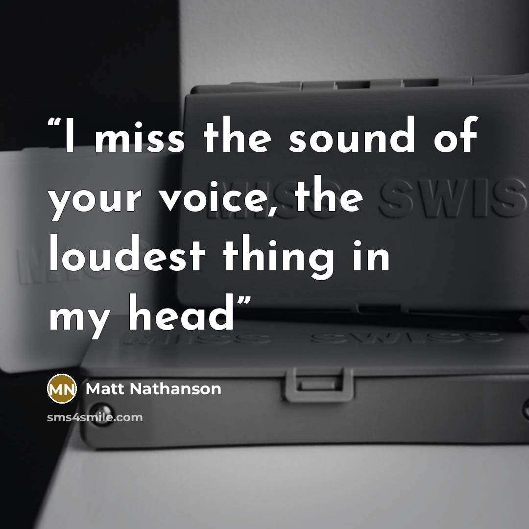 “I miss the sound of your voice, the loudest thing in my head” quote by Matt Nathanson