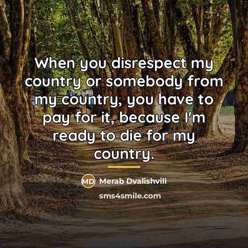 “When you disrespect my country or somebody from my country,…” quote by Merab Dvalishvili