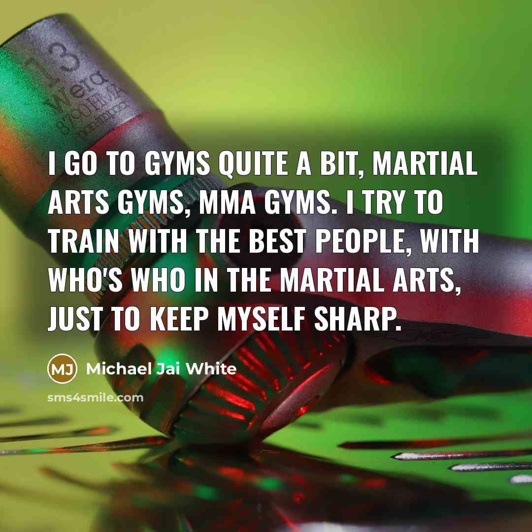 “I go to gyms quite a bit, martial arts gyms,…” quote by Michael Jai White