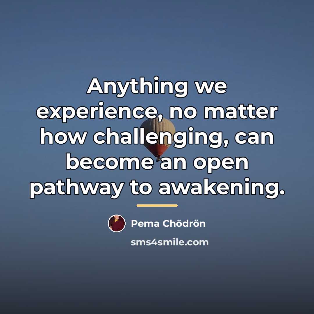 “Anything we experience, no matter how challenging, can become an…” quote by Pema Chodron
