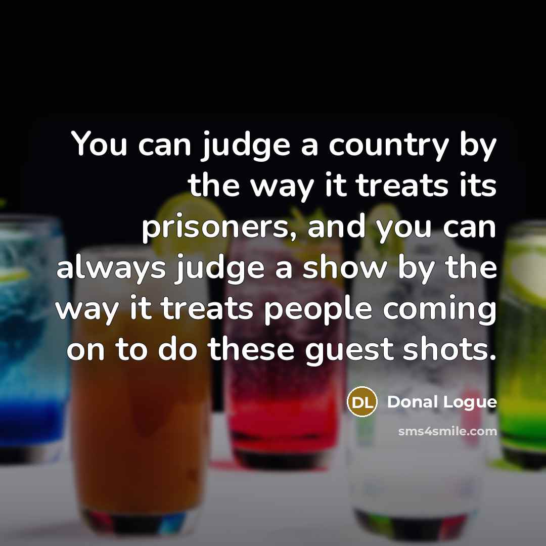 “You can judge a country by the way it treats…” quote by Donal Logue