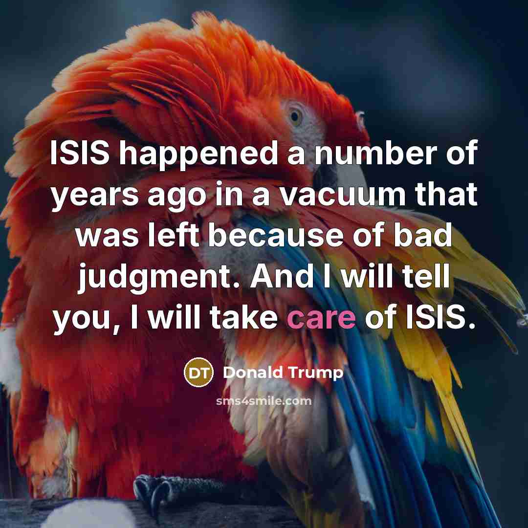 “ISIS happened a number of years ago in a vacuum…” quote by Donald Trump