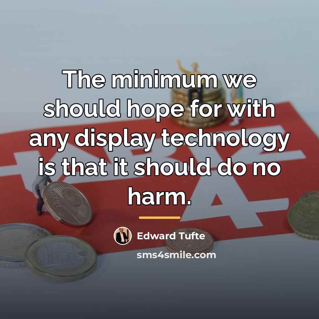 “The minimum we should hope for with any display technology…” quote by Edward Tufte