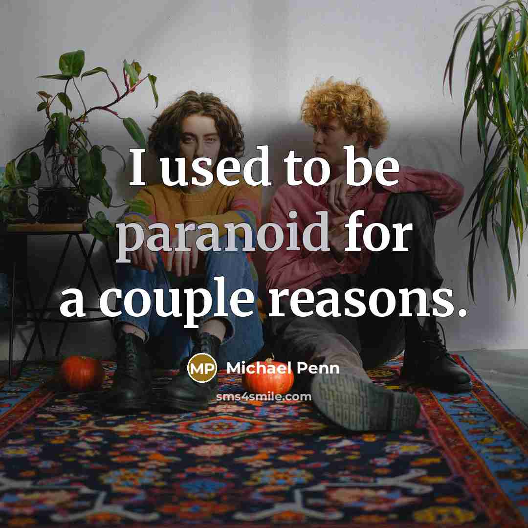 “I used to be paranoid for a couple reasons.…” quote by Michael Penn