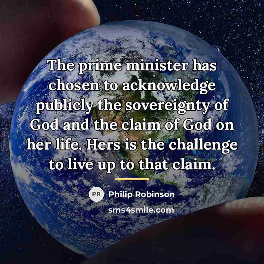 “The prime minister has chosen to acknowledge publicly the sovereignty…” quote by Philip Robinson