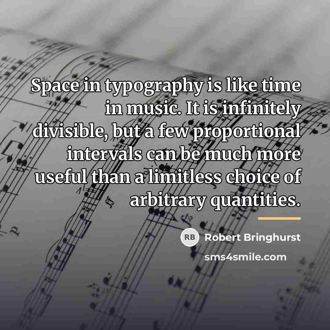 “Space in typography is like time in music. It is…” quote by Robert Bringhurst