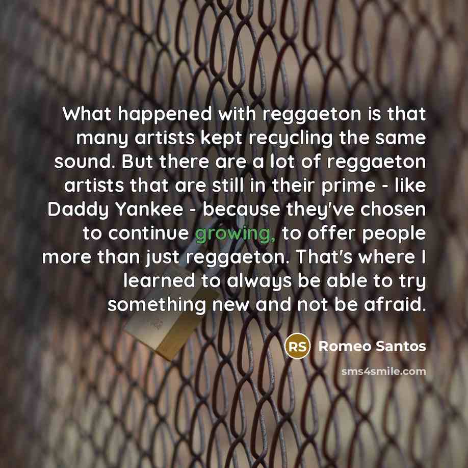 “What happened with reggaeton is that many artists kept recycling…” quote by Romeo Santos