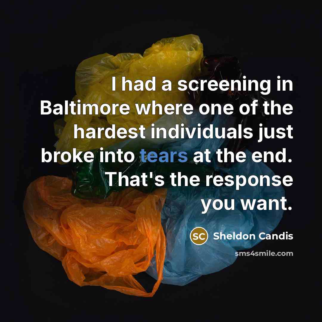 “I had a screening in Baltimore where one of the…” quote by Sheldon Candis