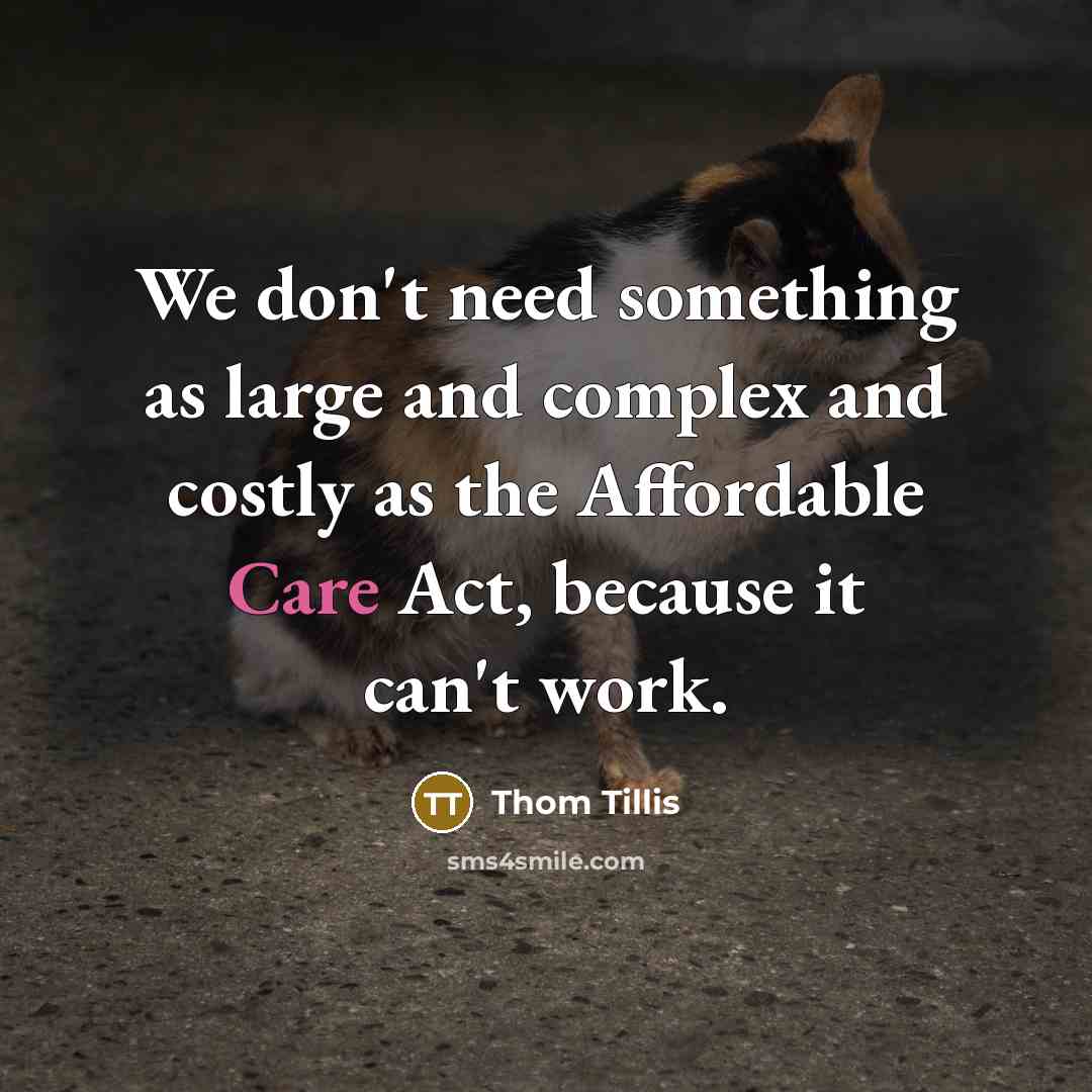 “We don't need something as large and complex and costly…” quote by Thom Tillis