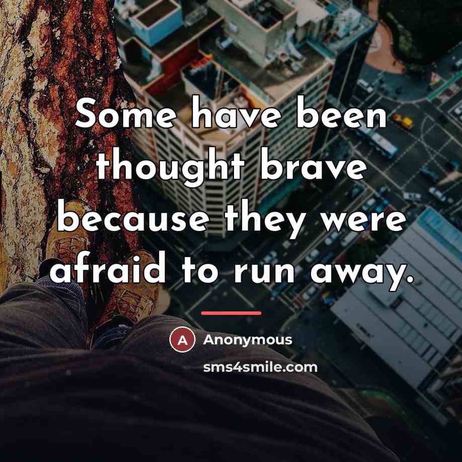 “Some have been thought brave because they were afraid to…” quote by Anonymous