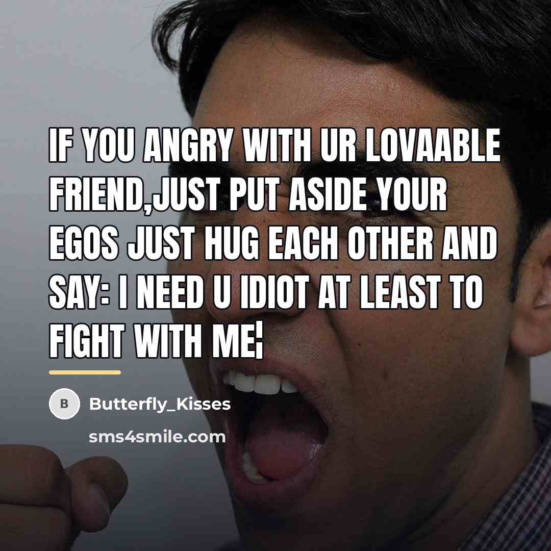 “If you angry with ur lovaable friend,Just put aside your…” quote by Butterfly_Kisses