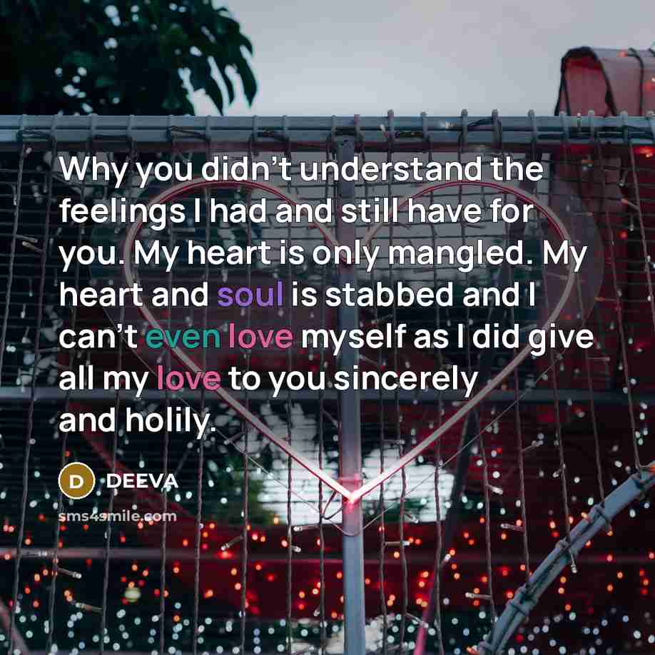 “Why you didn't understand the feelings I had and still…” quote by DEEVA