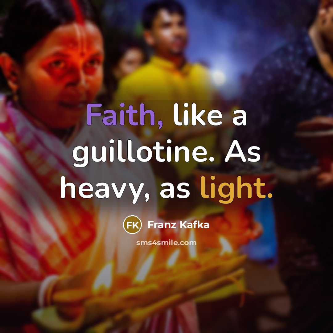 “Faith, like a guillotine. As heavy, as light.…” quote by Franz Kafka