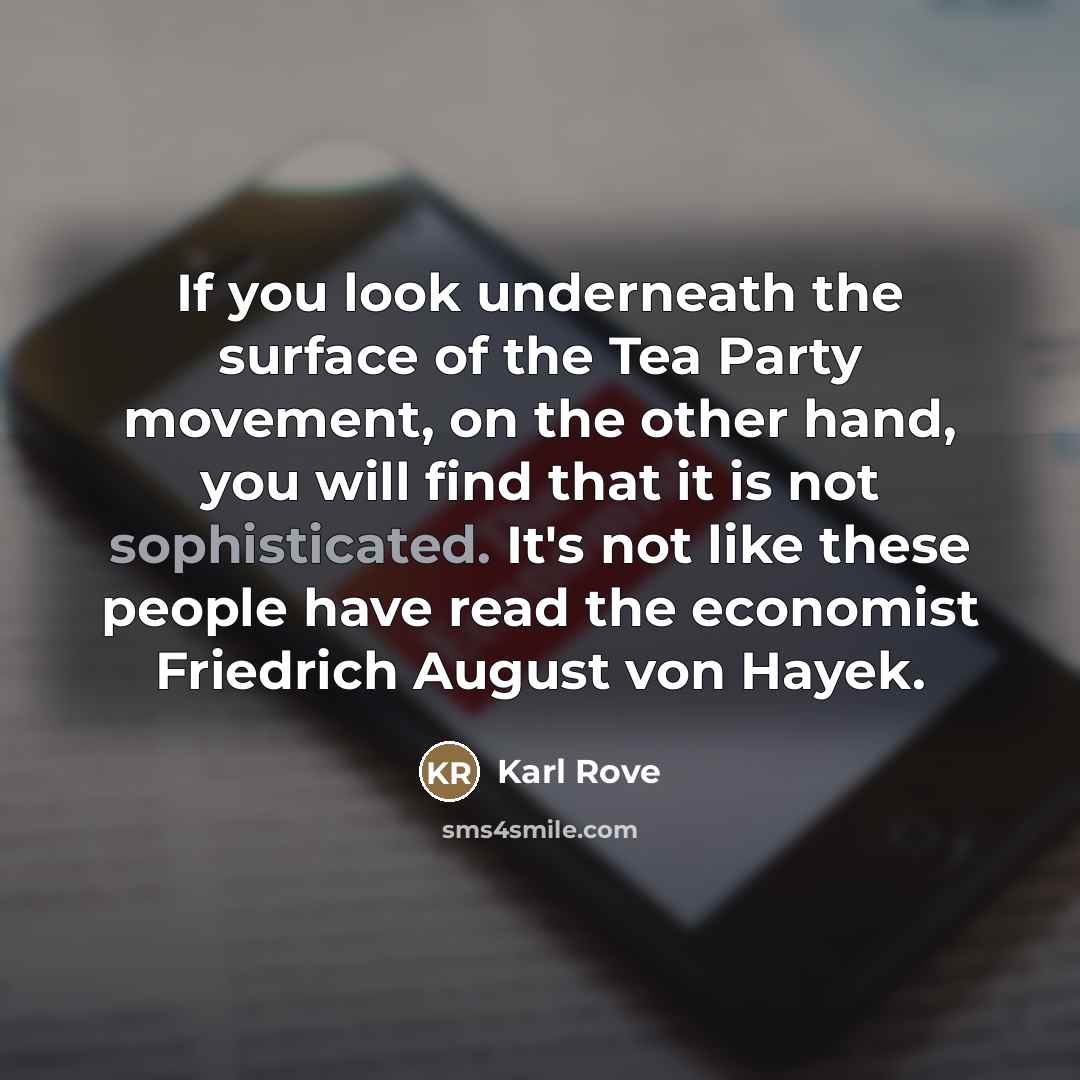 “If you look underneath the surface of the Tea Party…” quote by Karl Rove