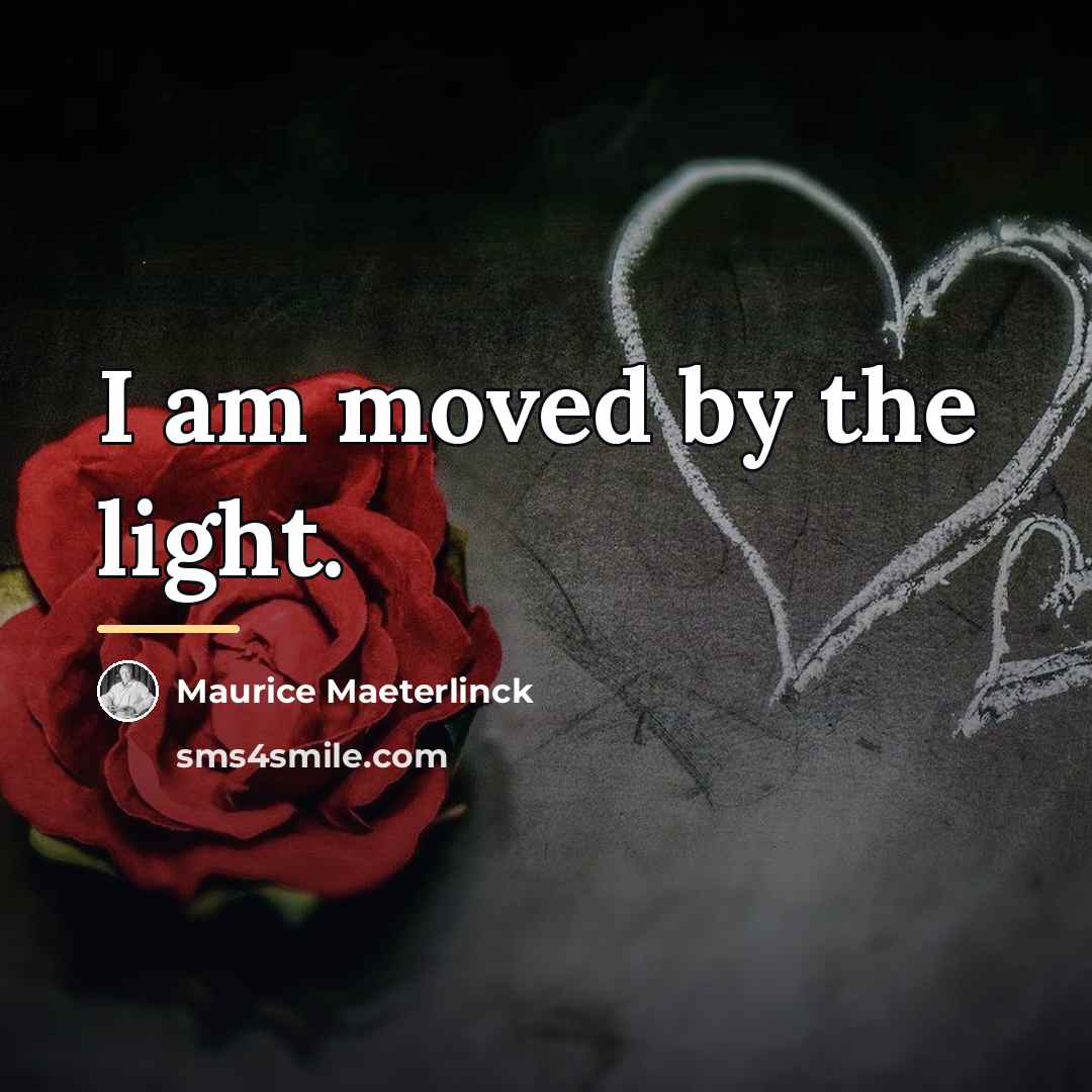 “I am moved by the light.…” quote by Maurice Maeterlinck