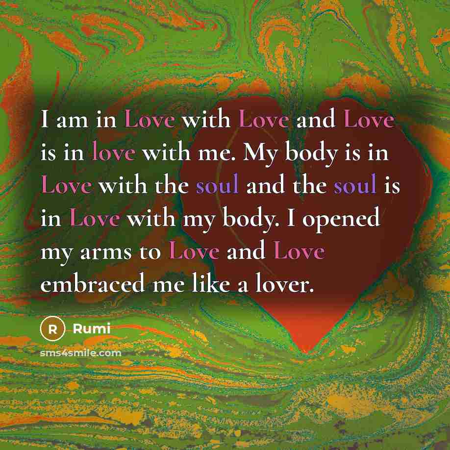 “I am in Love with Love and Love is in…” quote by Rumi