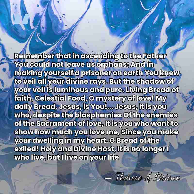 Remember that in ascending to the Father You could not leave us&hellip; - Therese of Lisieux