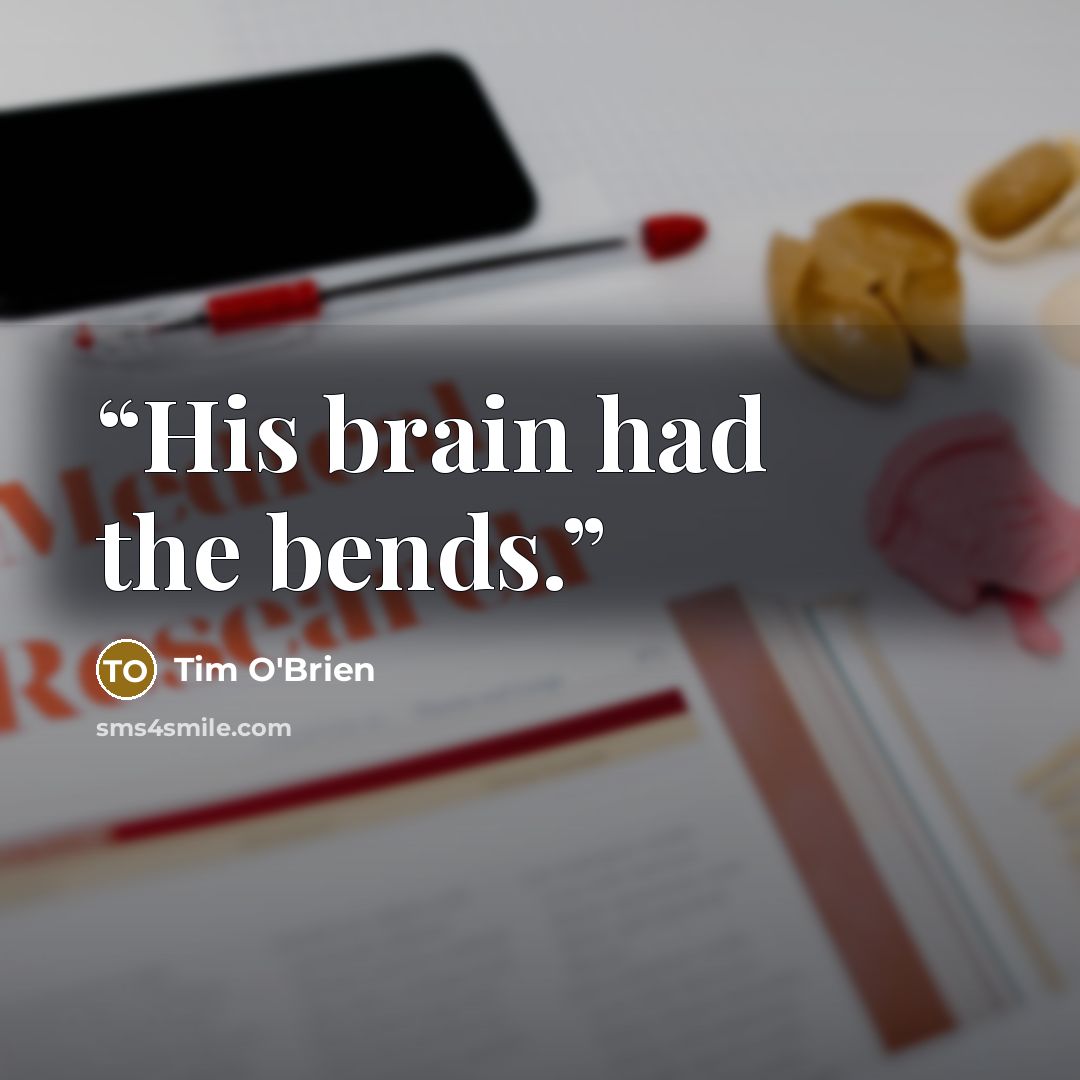 “His brain had the bends.” quote by Tim O'Brien