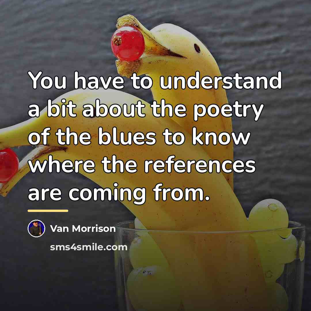 “You have to understand a bit about the poetry of…” quote by Van Morrison