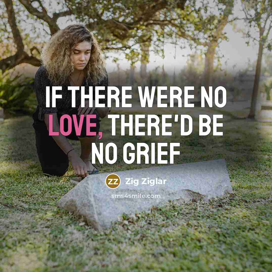 “If there were no Love, there'd be no grief…” quote by Zig Ziglar