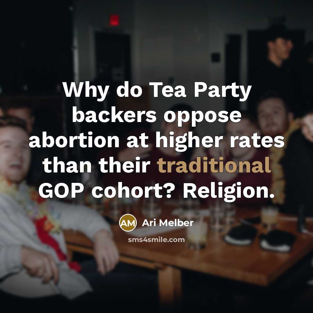 “Why do Tea Party backers oppose abortion at higher rates…” quote by Ari Melber
