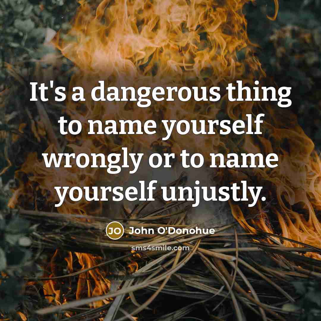 “It's a dangerous thing to name yourself wrongly or to…” quote by John O'Donohue