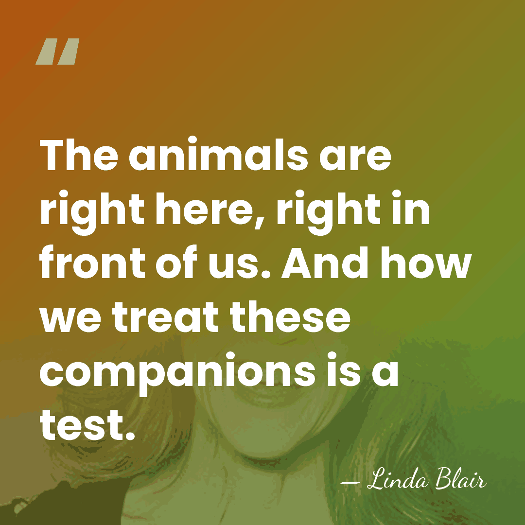 The animals are right here, right in front of us. And how&hellip; - Linda Blair
