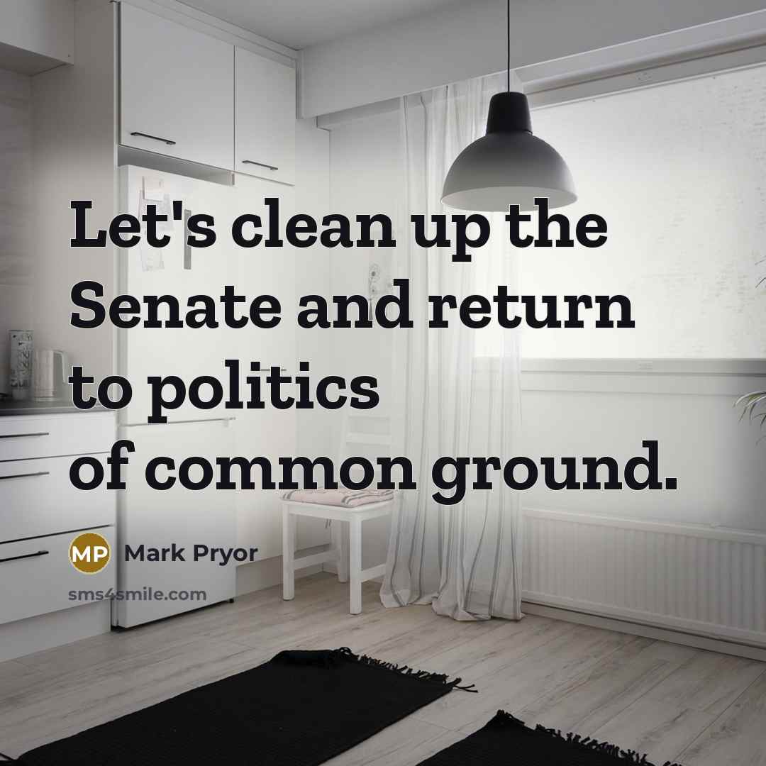 “Let's clean up the Senate and return to politics of…” quote by Mark Pryor