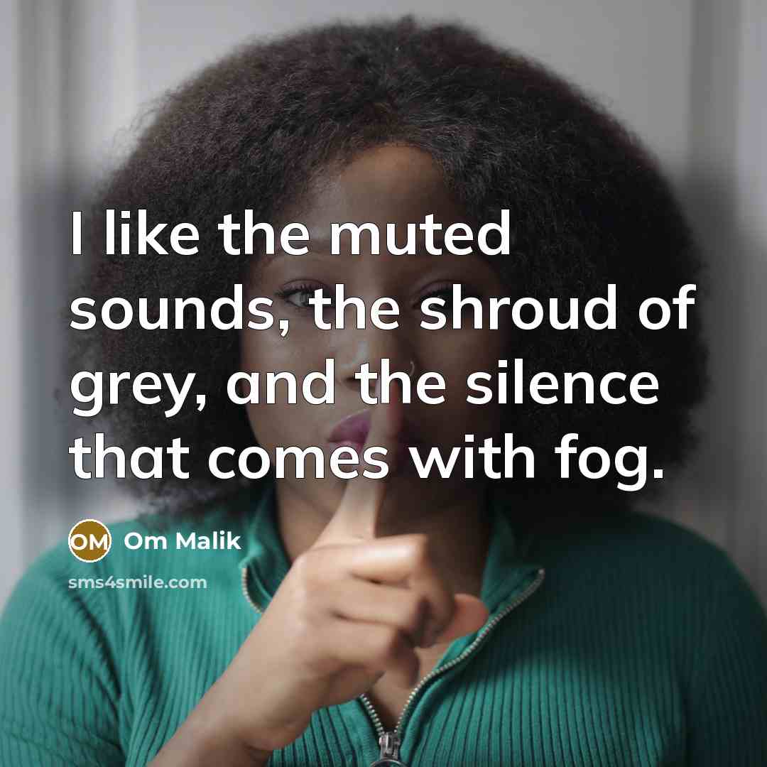 “I like the muted sounds, the shroud of grey, and…” quote by Om Malik