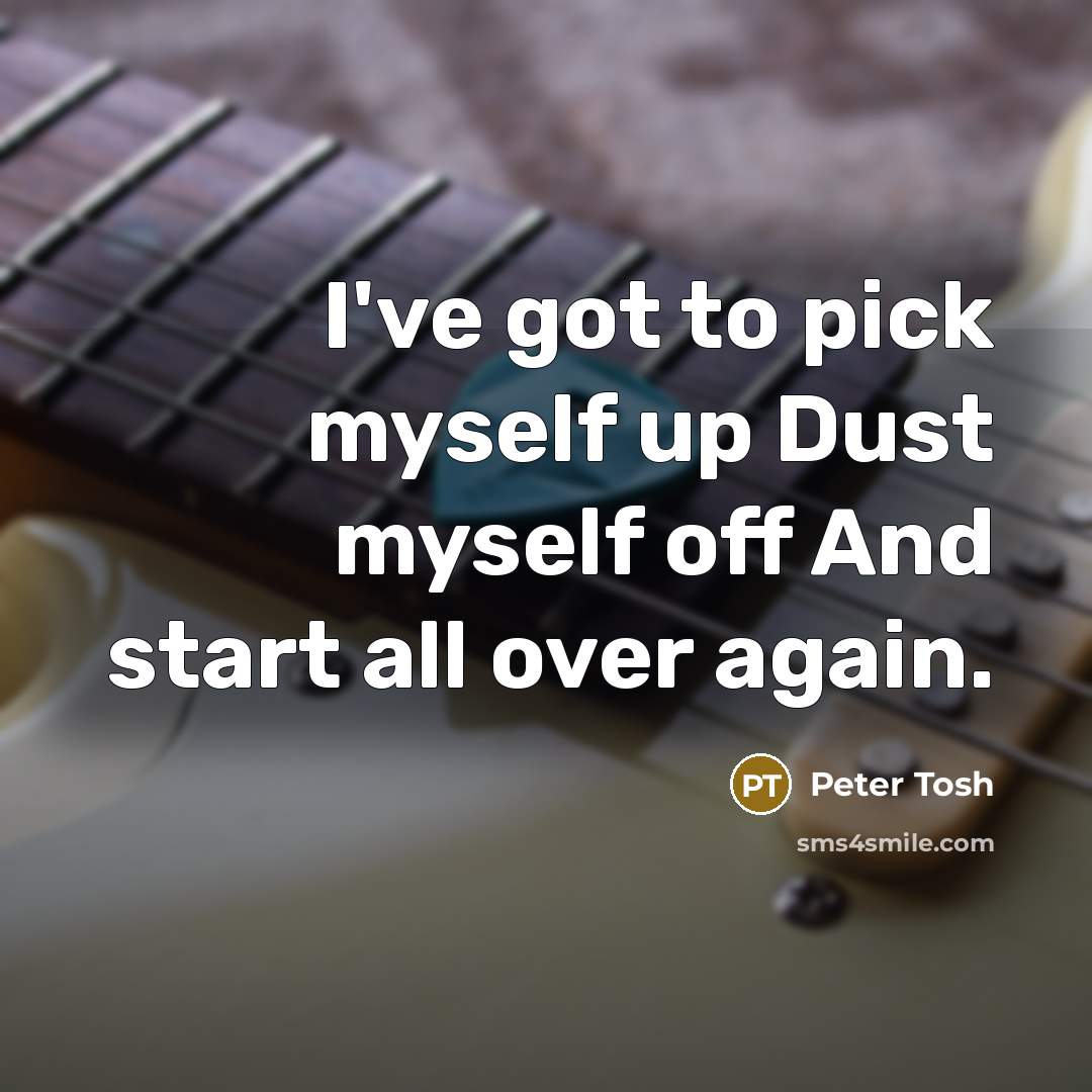 “I've got to pick myself up Dust myself off And…” quote by Peter Tosh