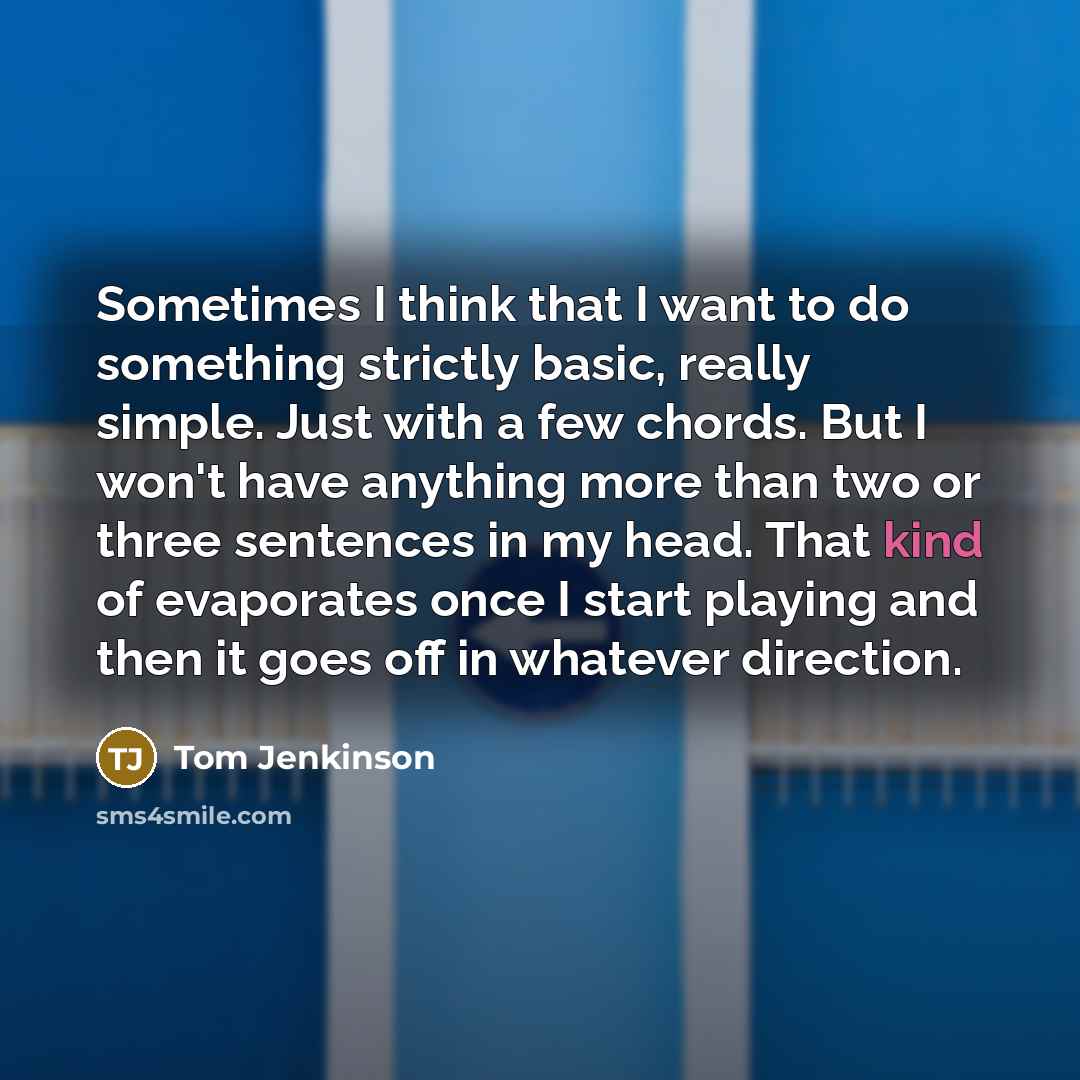“Sometimes I think that I want to do something strictly…” quote by Tom Jenkinson