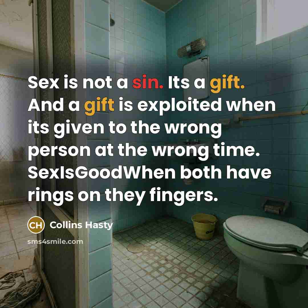 “Sex is not a sin. Its a gift. And a…” quote by Collins Hasty