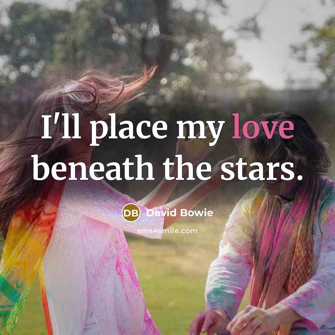 “I'll place my love beneath the stars.…” quote by David Bowie