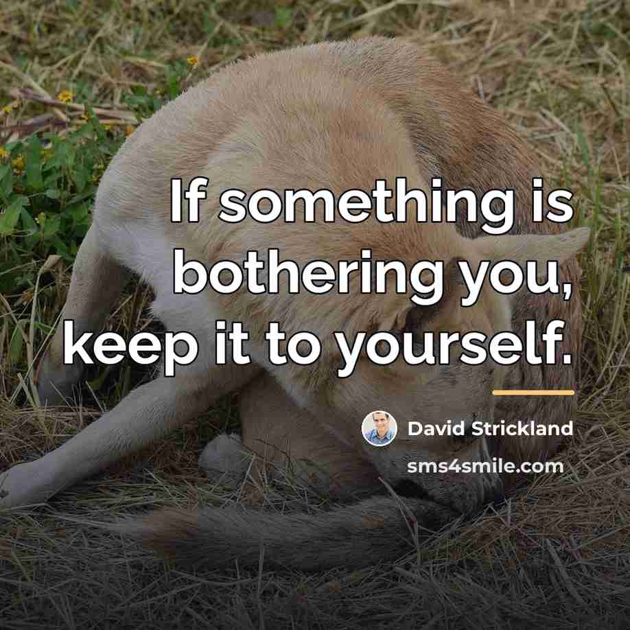 “If something is bothering you, keep it to yourself.…” quote by David Strickland