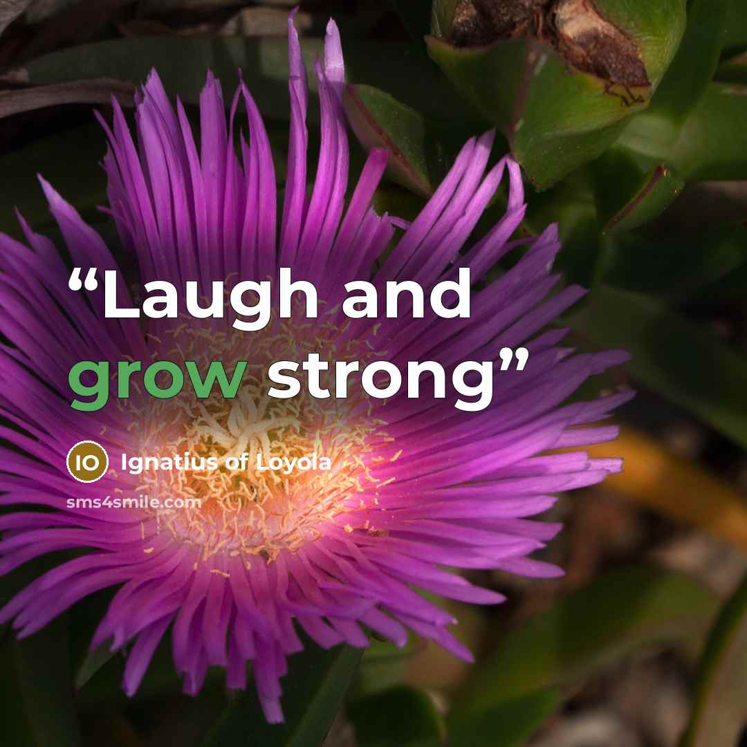 “Laugh and grow strong” quote by Ignatius of Loyola
