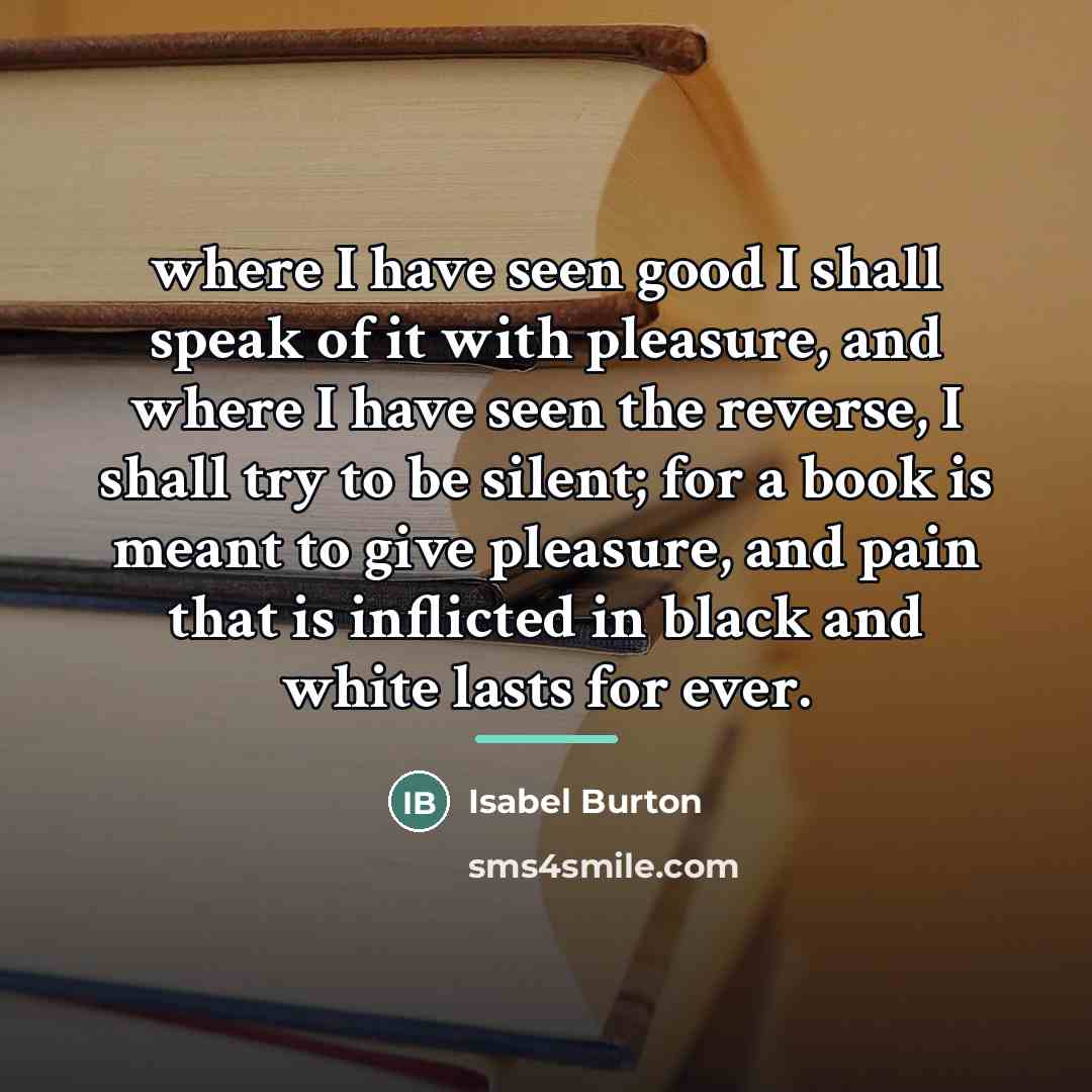 “where I have seen good I shall speak of it…” quote by Isabel Burton
