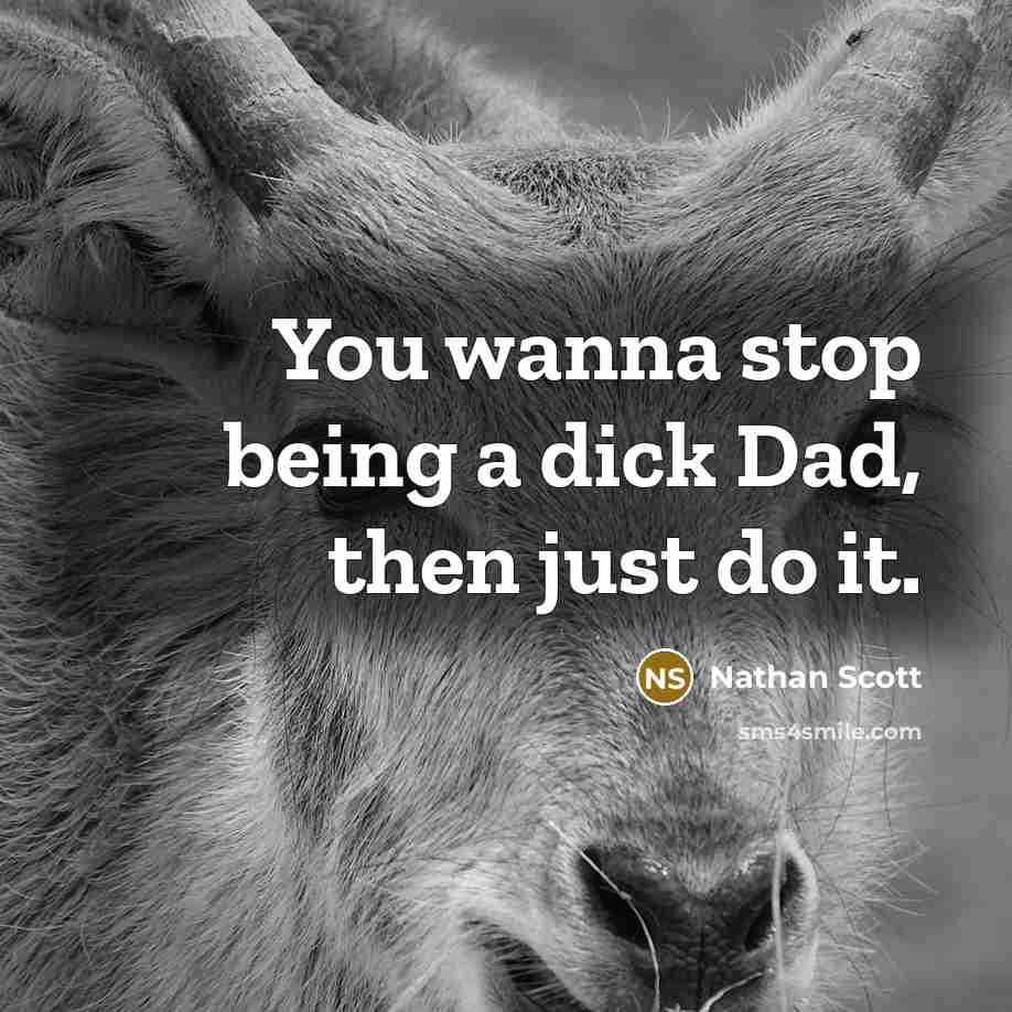 “You wanna stop being a dick Dad, then just do…” quote by Nathan Scott