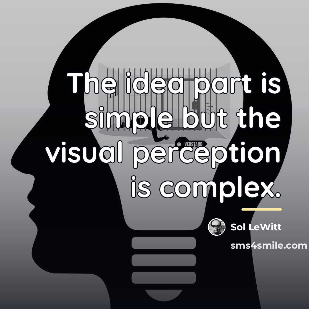 “The idea part is simple but the visual perception is…” quote by Sol LeWitt