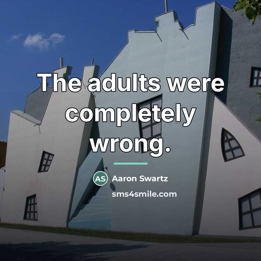 “The adults were completely wrong.…” quote by Aaron Swartz