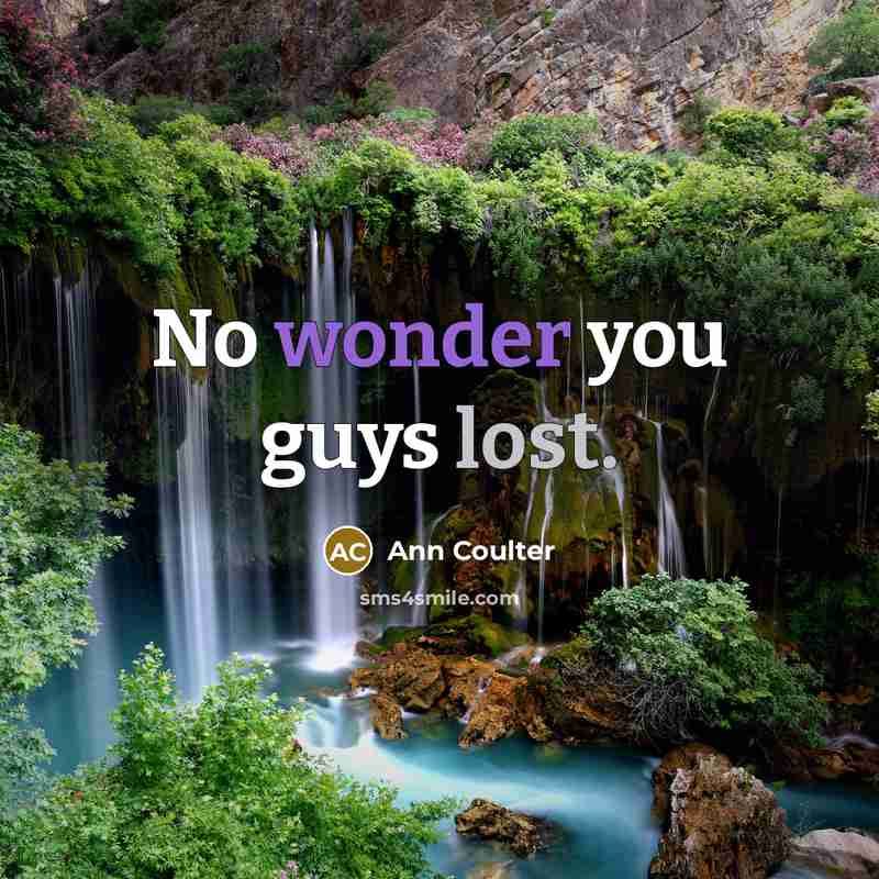 “No wonder you guys lost.” quote by Ann Coulter