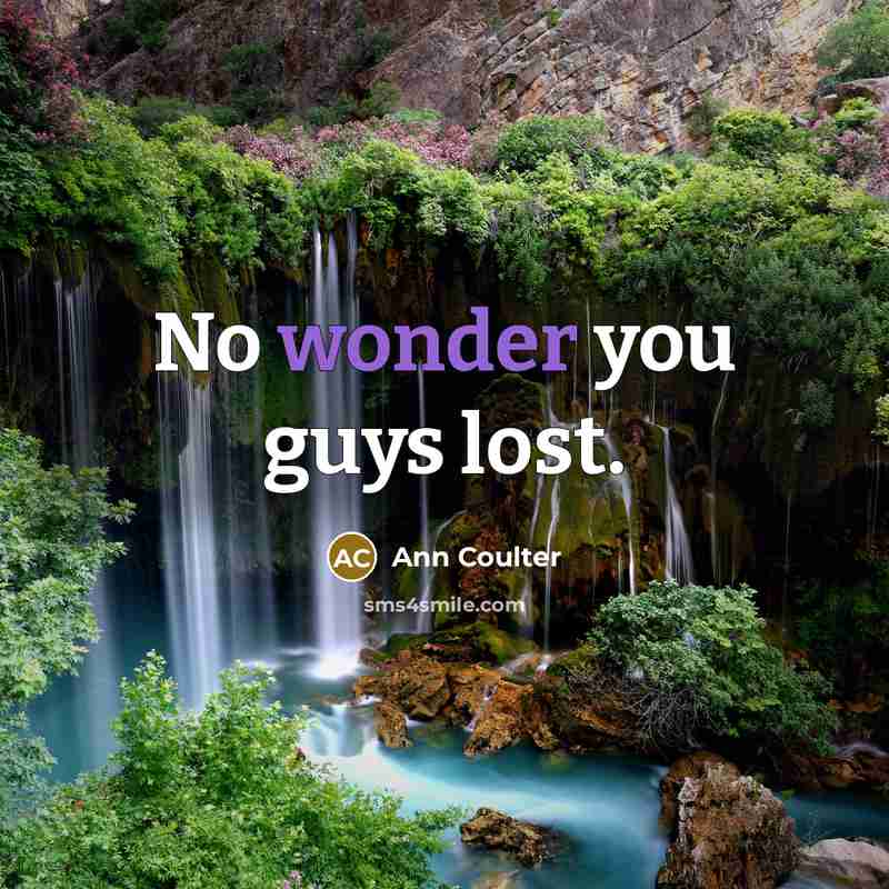 “No wonder you guys lost.…” quote by Ann Coulter