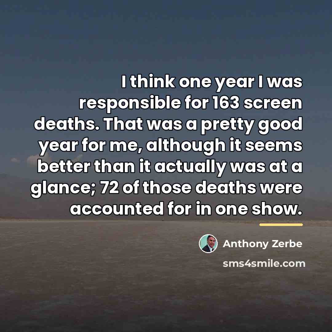 “I think one year I was responsible for 163 screen…” quote by Anthony Zerbe