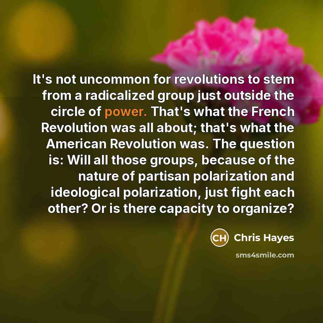 “It's not uncommon for revolutions to stem from a radicalized…” quote by Chris Hayes