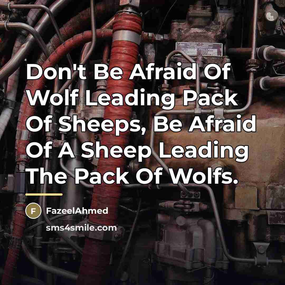 “Don't Be Afraid Of Wolf Leading Pack Of Sheeps, Be…” quote by FazeelAhmed