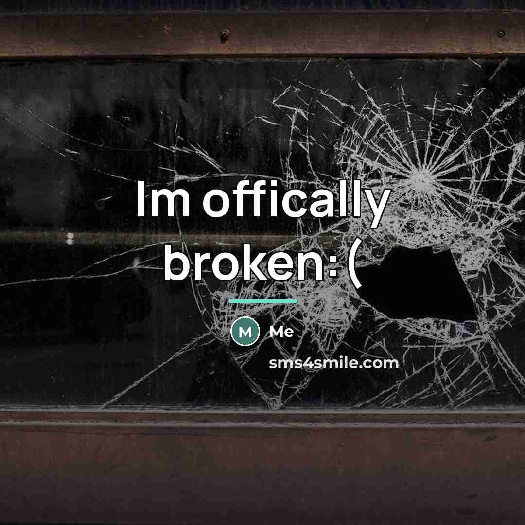 “Im offically broken:(…” quote by Me