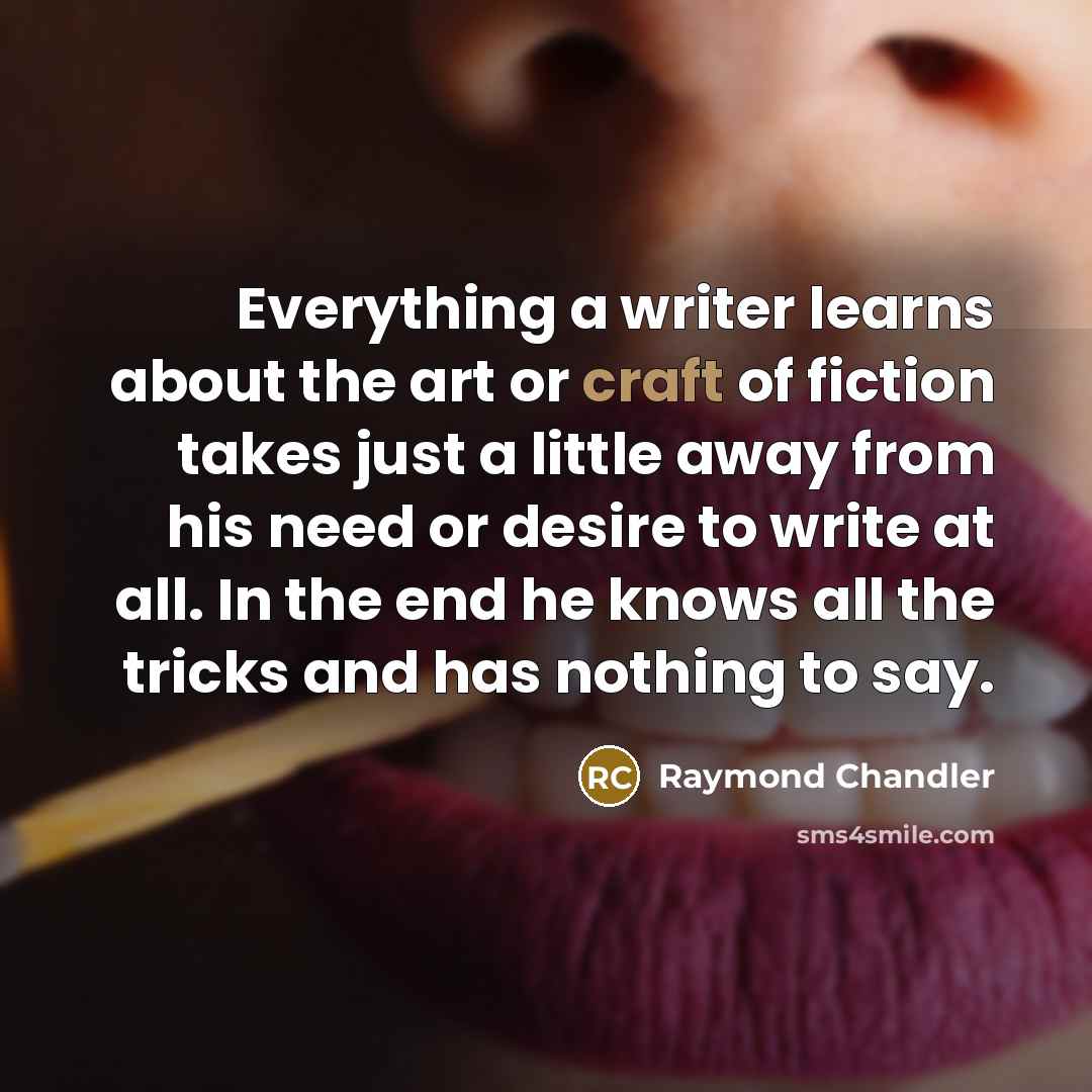“Everything a writer learns about the art or craft of…” quote by Raymond Chandler