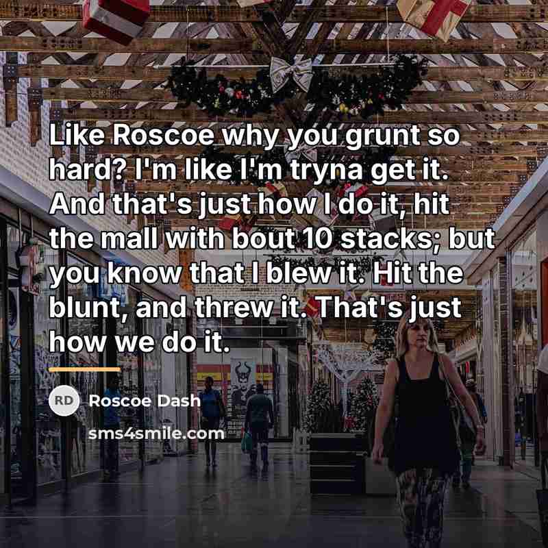 “Like Roscoe why you grunt so hard? I'm like I'm…” quote by Roscoe Dash