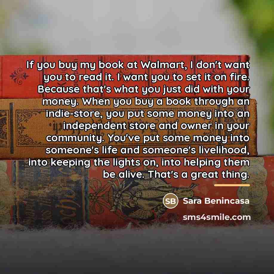 “If you buy my book at Walmart, I don't want…” quote by Sara Benincasa