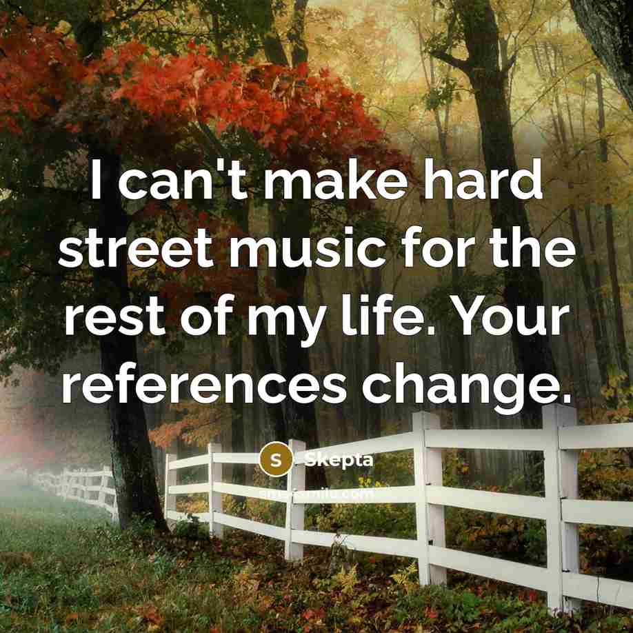 “I can't make hard street music for the rest of…” quote by Skepta