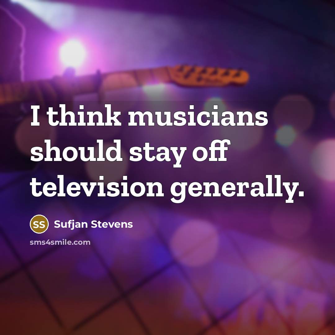 “I think musicians should stay off television generally.…” quote by Sufjan Stevens